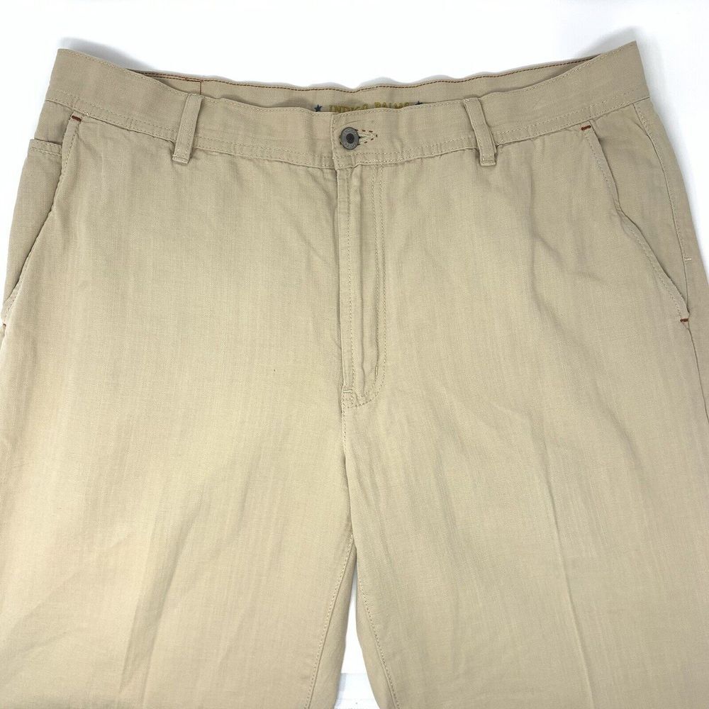 Indigo Palms Classic ChinoFit Beige Flat Front Men's Pants Size W38 L34 - Picture 9 of 10